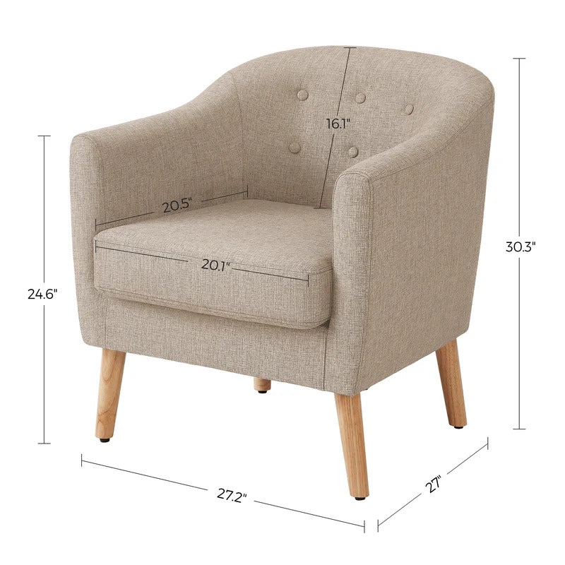 Barrel Chair: 27.2'' Wide Tufted Barrel Chair