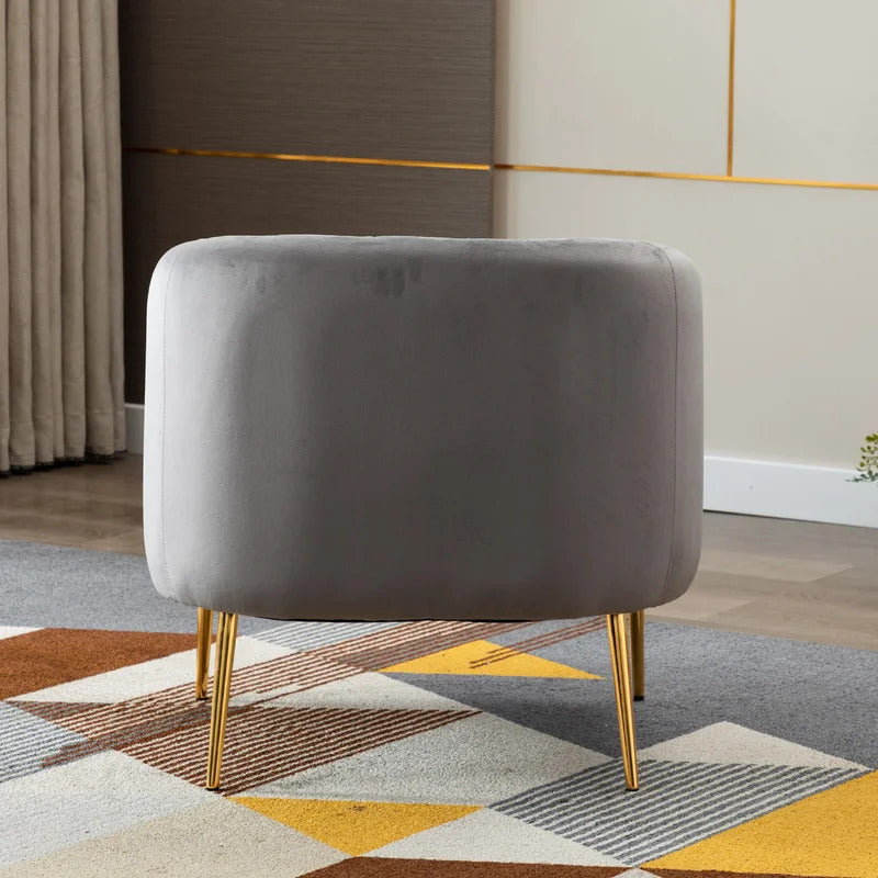 Barrel Chair: 27.75'' Wide Velvet Barrel Chair