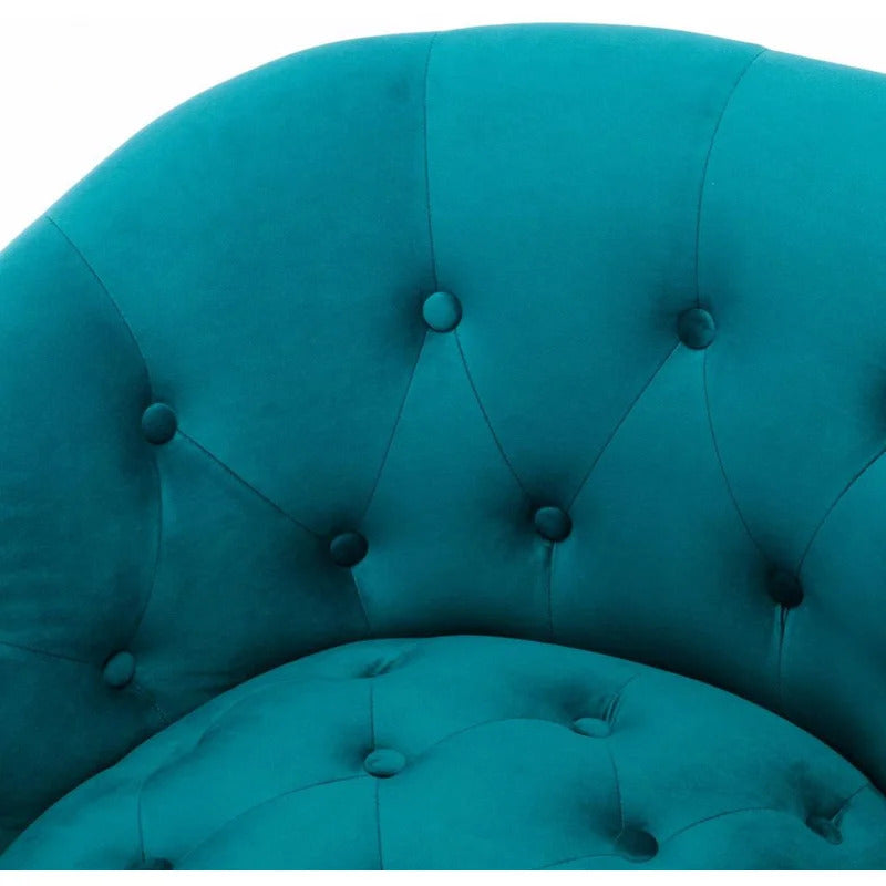Barrel Chair: 28.4'' Wide Tufted Velvet Barrel Chair
