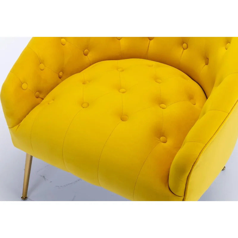 Barrel Chair: 28.4'' Wide Tufted Velvet Barrel Chair
