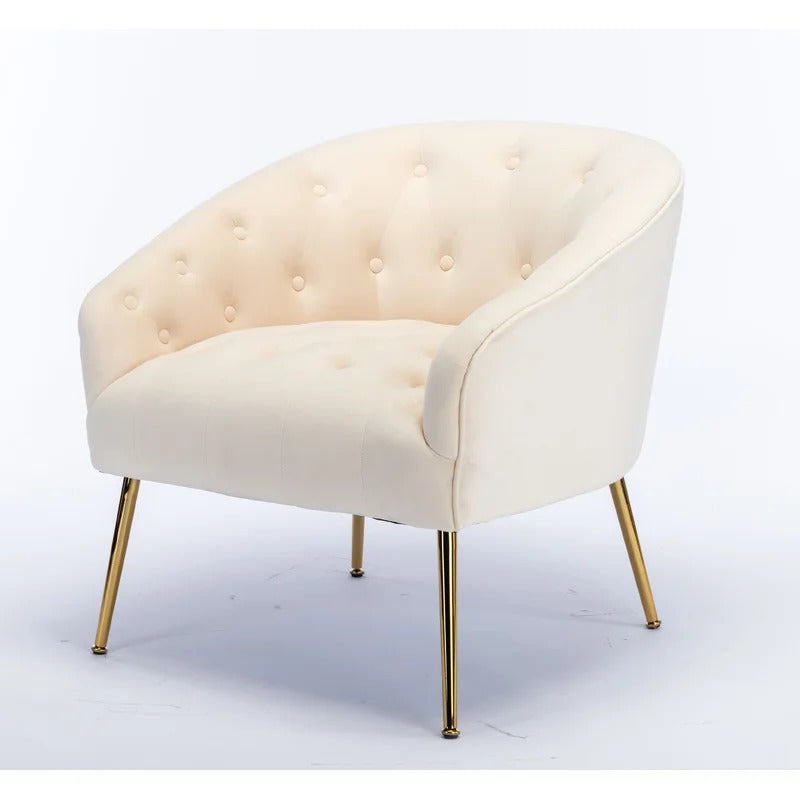 Barrel Chair: 28.4'' Wide Tufted Velvet Barrel Chair