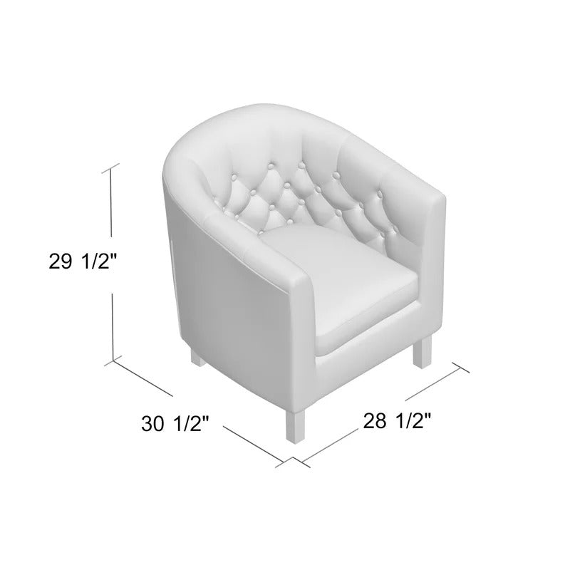 Barrel Chair: 28.5'' Wide Tufted Barrel Chair