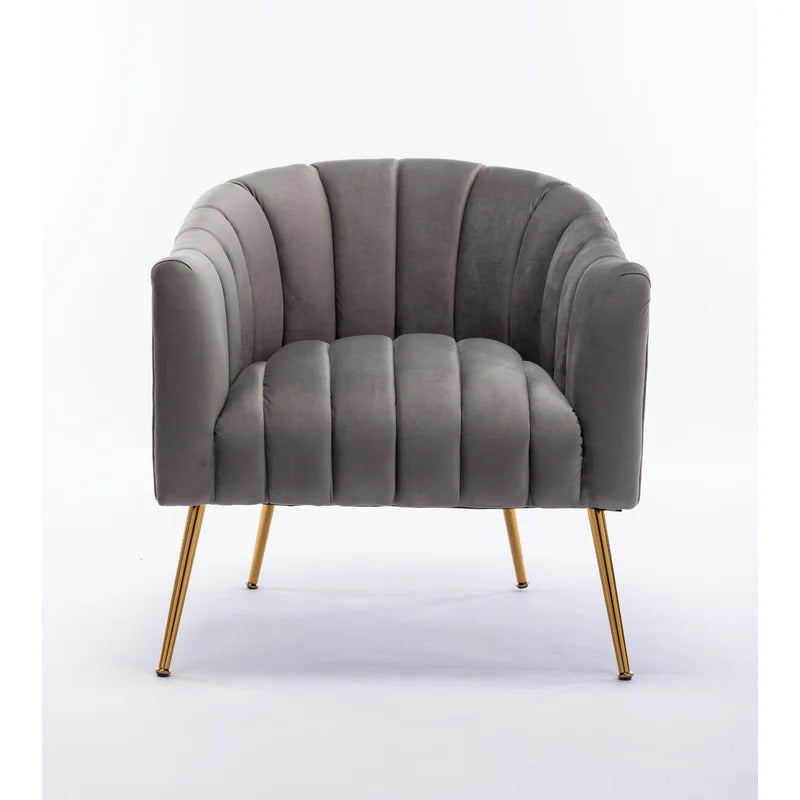 Barrel Chair: 28'' Wide Tufted Velvet Barrel Chair