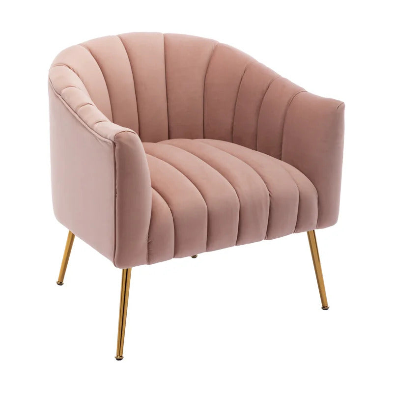 Barrel Chair: 28'' Wide Tufted Velvet Barrel Chair