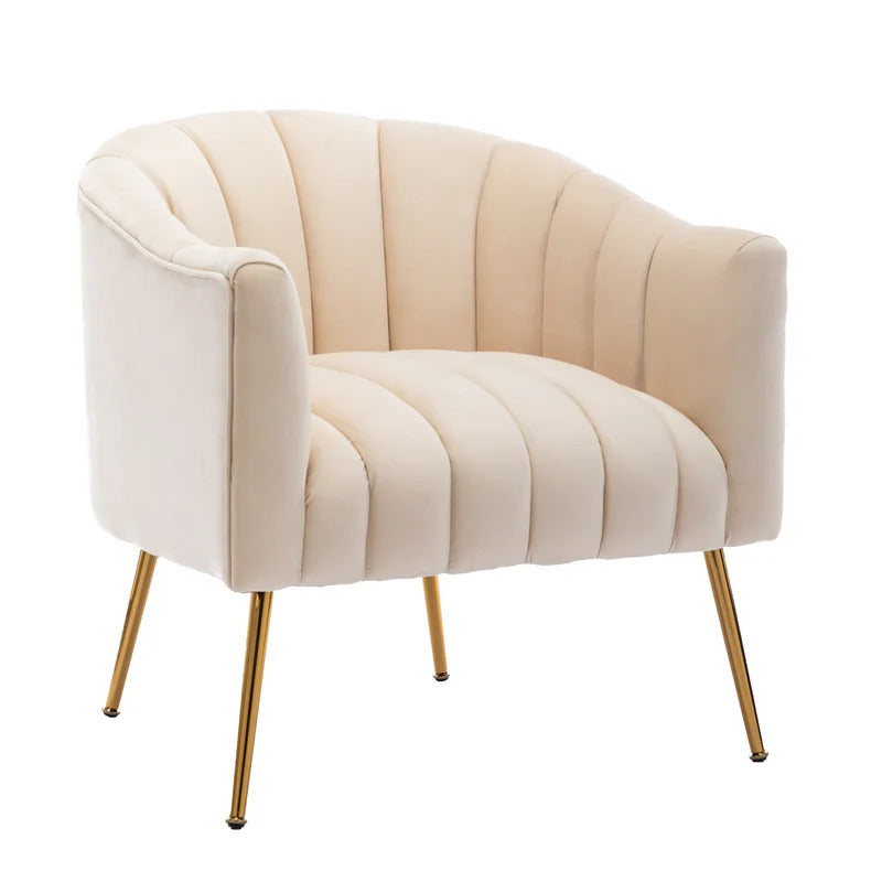 Barrel Chair: 28'' Wide Tufted Velvet Barrel Chair