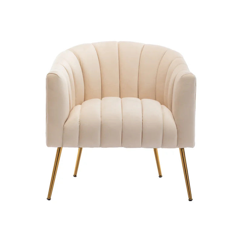 Barrel Chair: 28'' Wide Tufted Velvet Barrel Chair