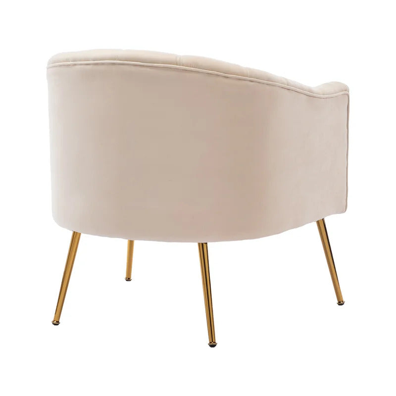 Barrel Chair: 28'' Wide Tufted Velvet Barrel Chair