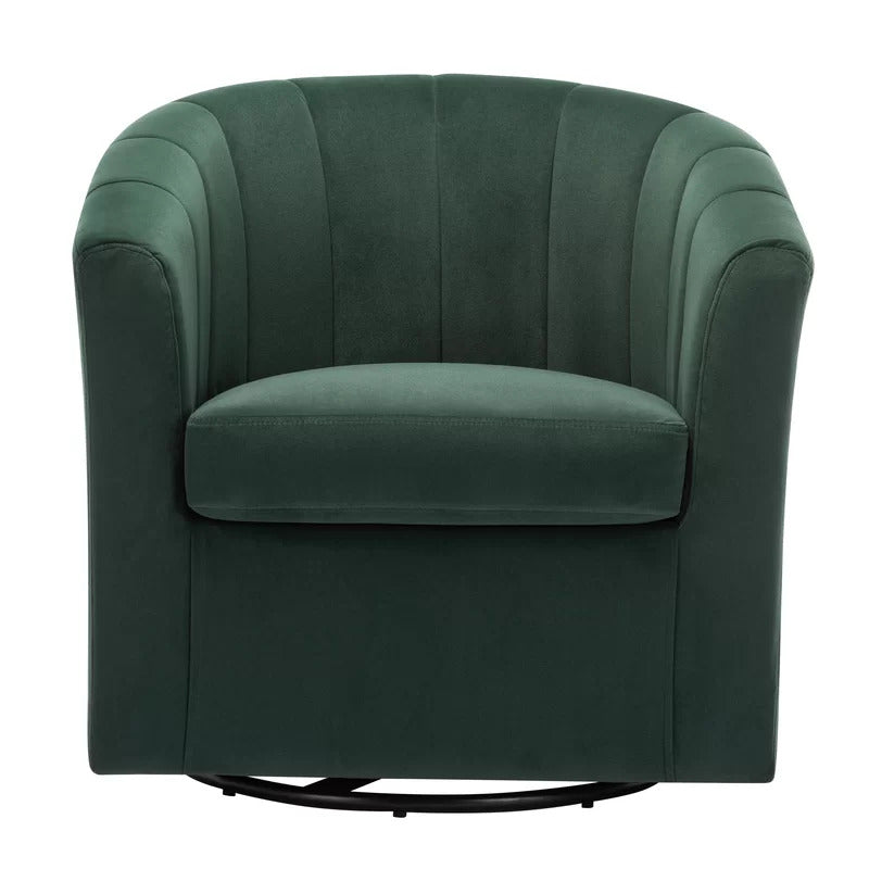 Barrel Chair: 30.3'' Wide Velvet Barrel Chair