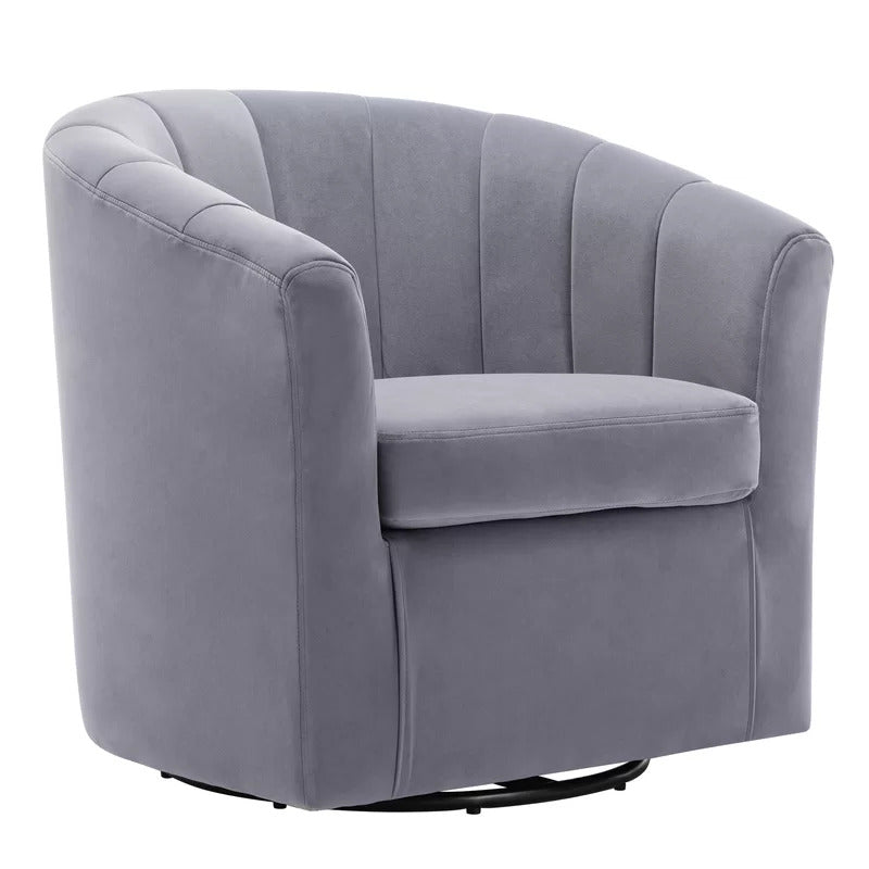 Barrel Chair: 30.3'' Wide Velvet Barrel Chair