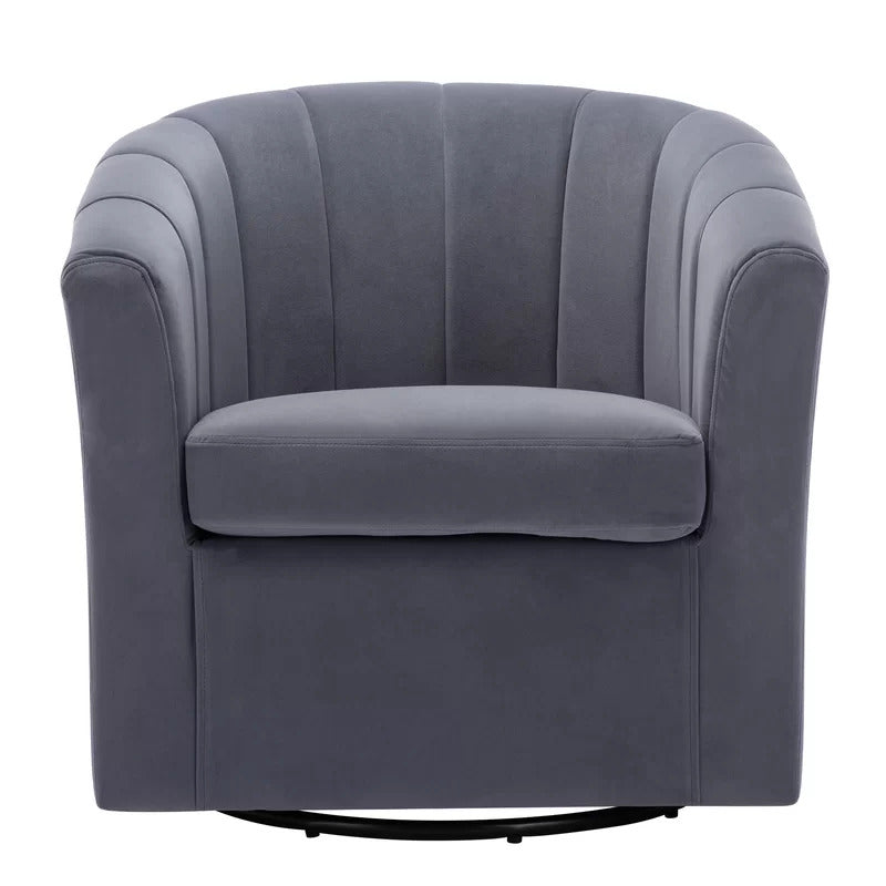 Barrel Chair: 30.3'' Wide Velvet Barrel Chair