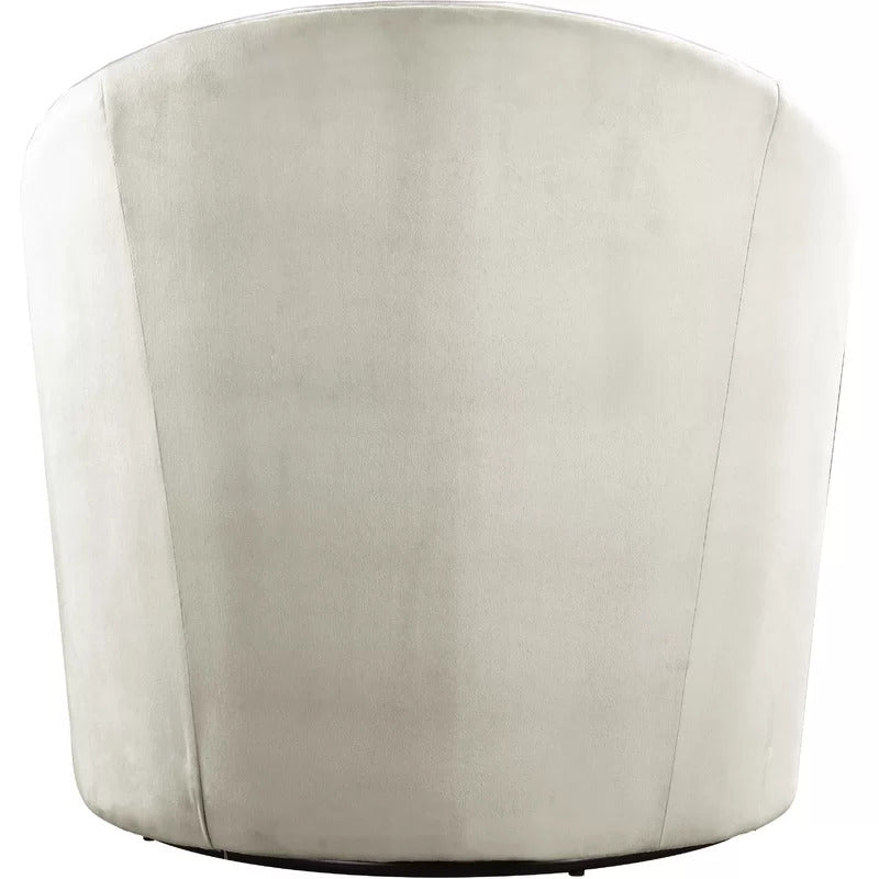 Barrel Chair: 30'' Wide Tufted Velvet Swivel Barrel Chair