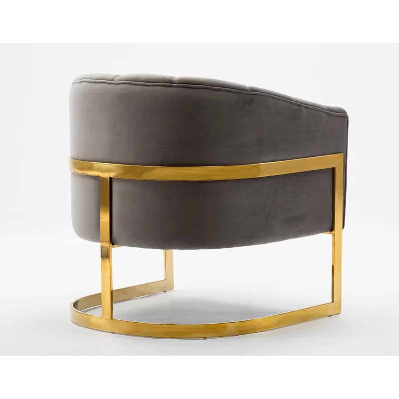 Barrel Chair: 30'' Wide Velvet Barrel Chair