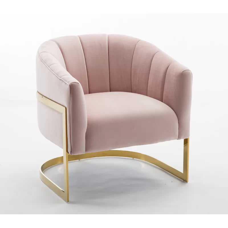 Barrel Chair: 30'' Wide Velvet Barrel Chair