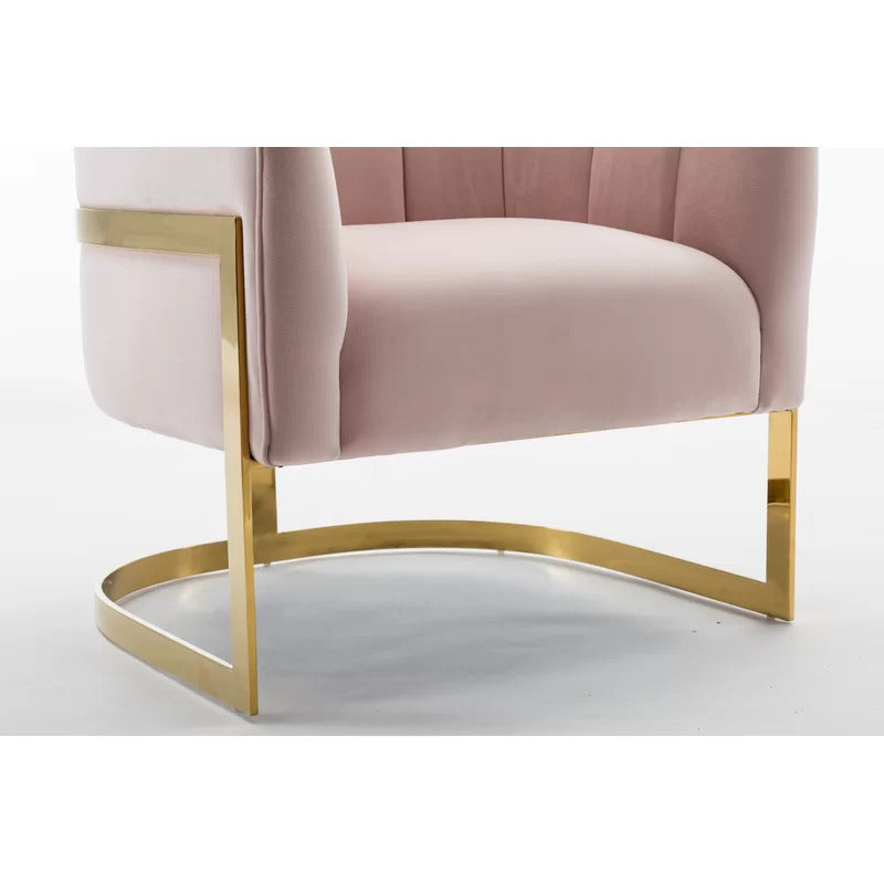 Barrel Chair: 30'' Wide Velvet Barrel Chair