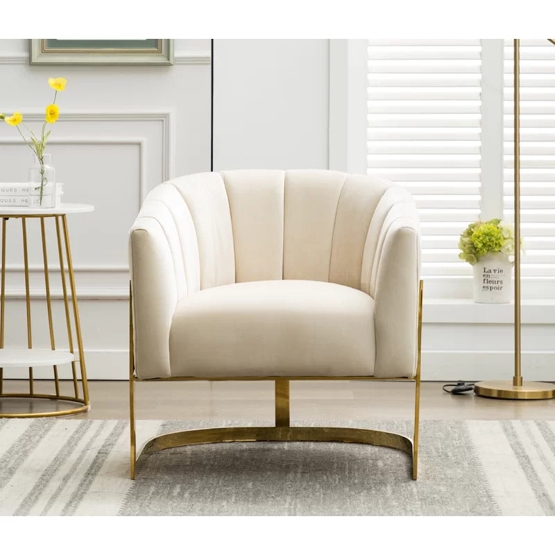 Barrel Chair: 30'' Wide Velvet Barrel Chair