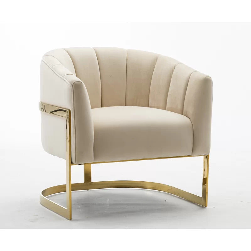 Barrel Chair: 30'' Wide Velvet Barrel Chair