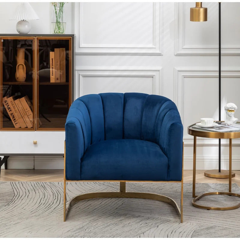 Barrel Chair: 30'' Wide Velvet Barrel Chair