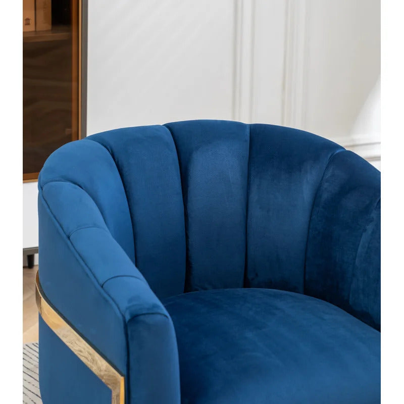 Barrel Chair: 30'' Wide Velvet Barrel Chair