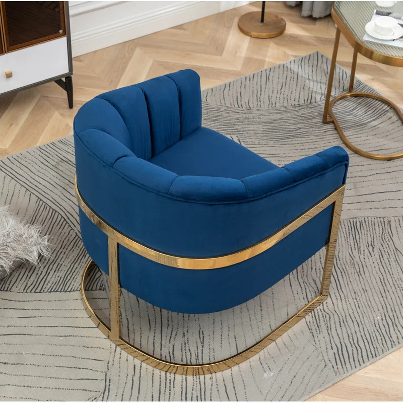 Barrel Chair: 30'' Wide Velvet Barrel Chair