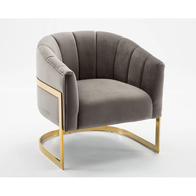 Barrel Chair: 30'' Wide Velvet Barrel Chair