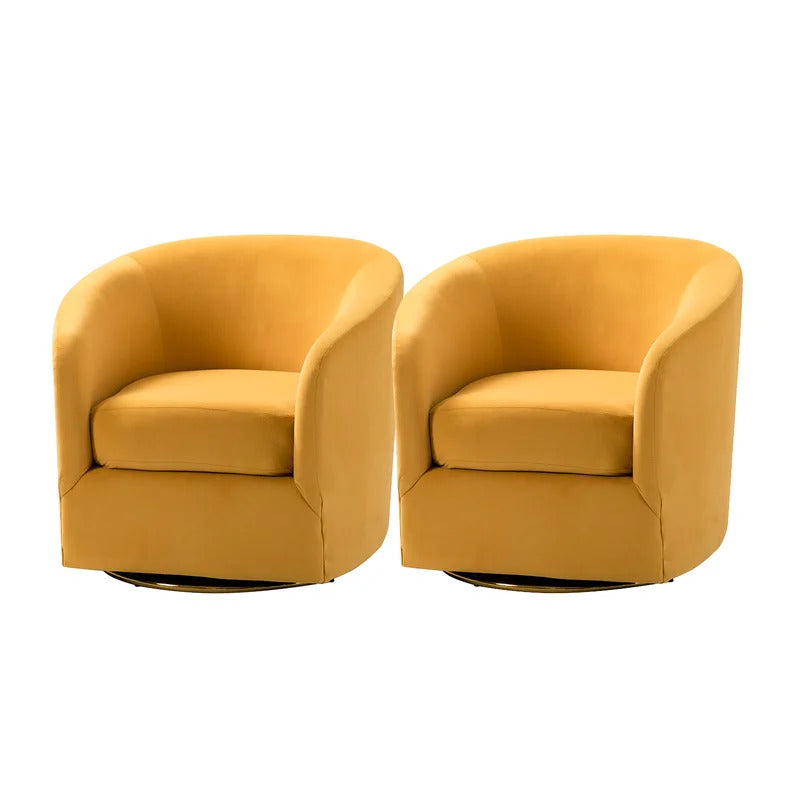 Barrel Chair: 31.5'' Wide Velvet Barrel Chair (Set of 2)