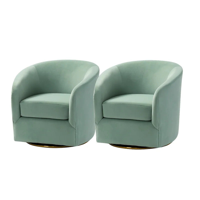 Barrel Chair: 31.5'' Wide Velvet Barrel Chair (Set of 2)