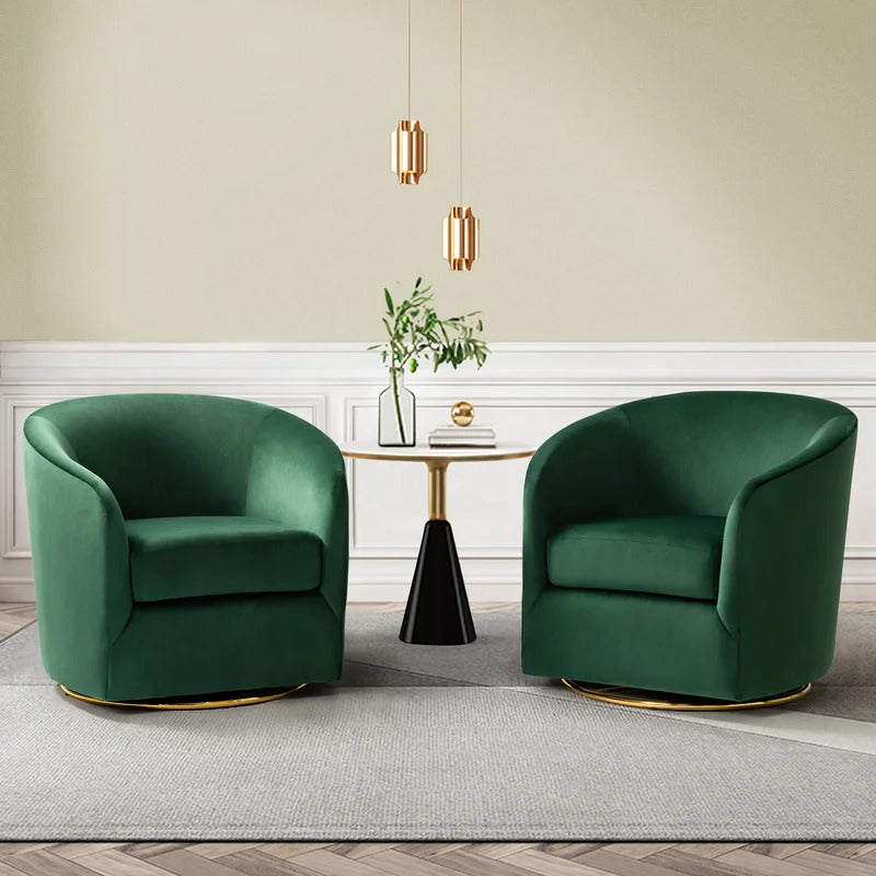 Barrel Chair: 31.5'' Wide Velvet Barrel Chair (Set of 2)