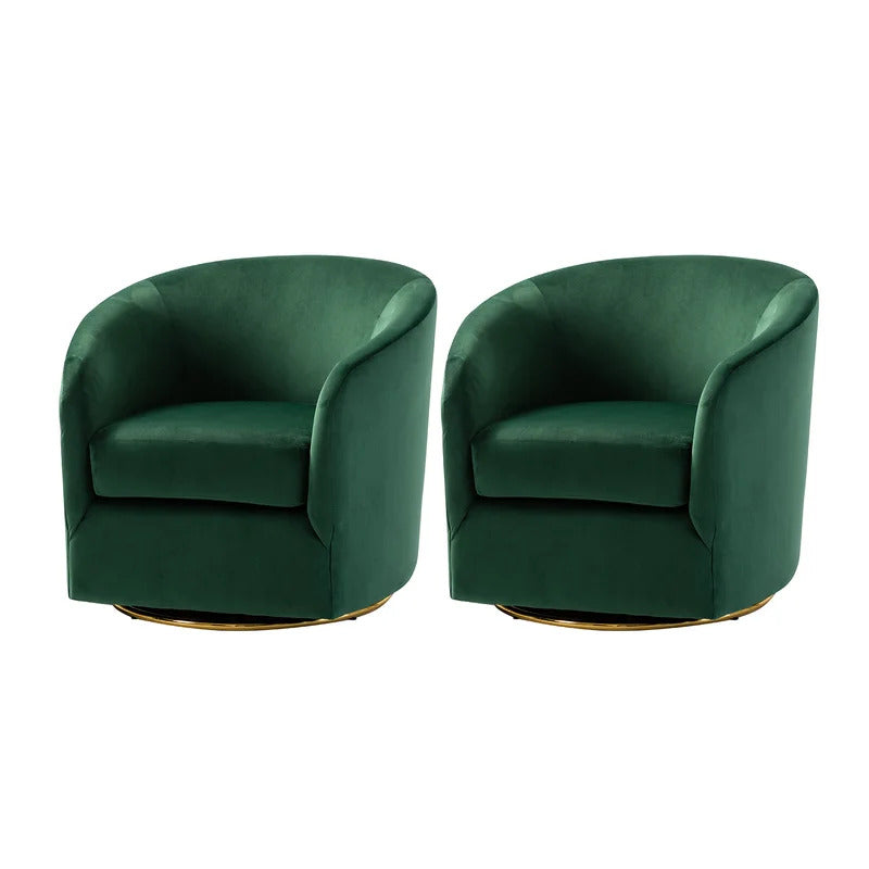 Barrel Chair: 31.5'' Wide Velvet Barrel Chair (Set of 2)