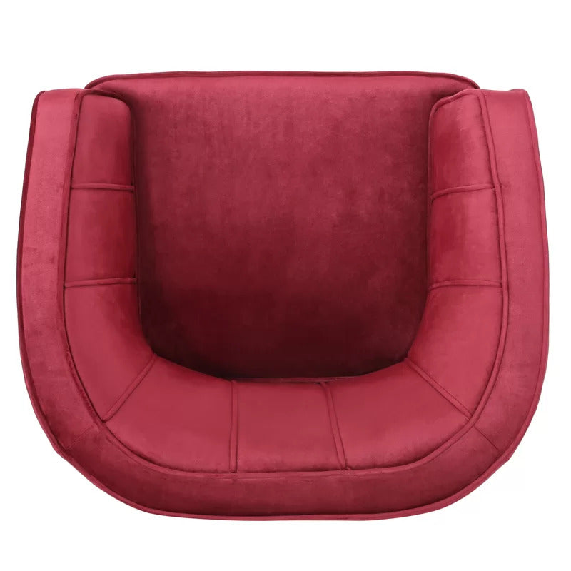 Barrel Chair: 32.5'' Wide Tufted Velvet Barrel Chair
