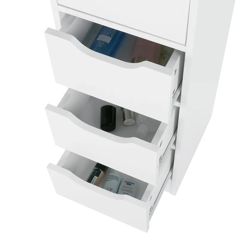 Bathroom Cabinets: 11.8'' W x 31.5'' H x 11.8'' D Linen Cabinet
