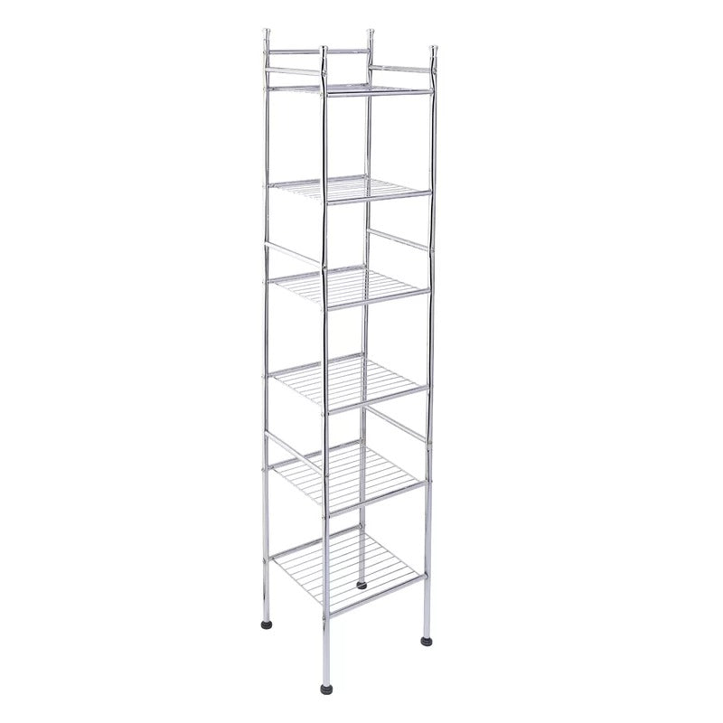 Bathroom Cabinets: 12.6'' W x 60'' H x 11'' D Free-Standing Bathroom Shelves