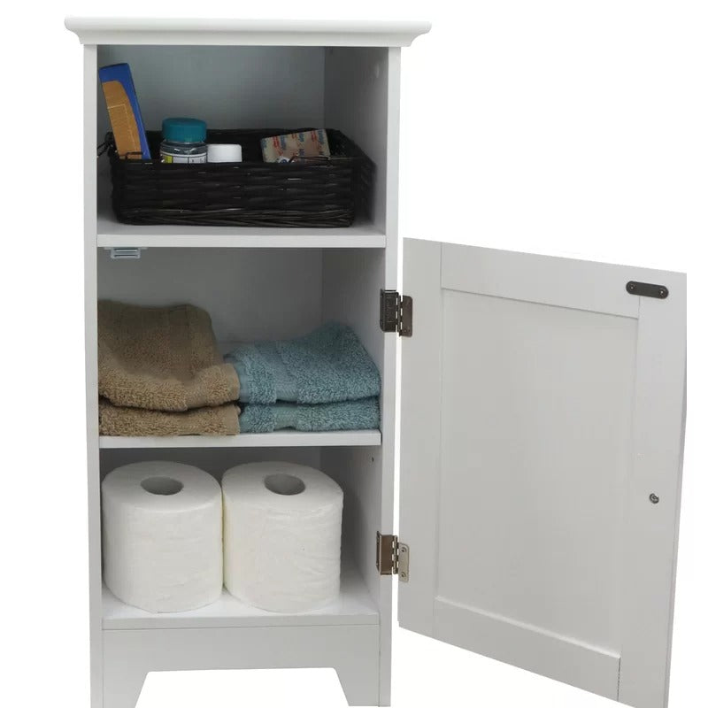 Bathroom Cabinets: 13.37" W x 27.63" H x 12" D Free-Standing Bathroom Cabinet