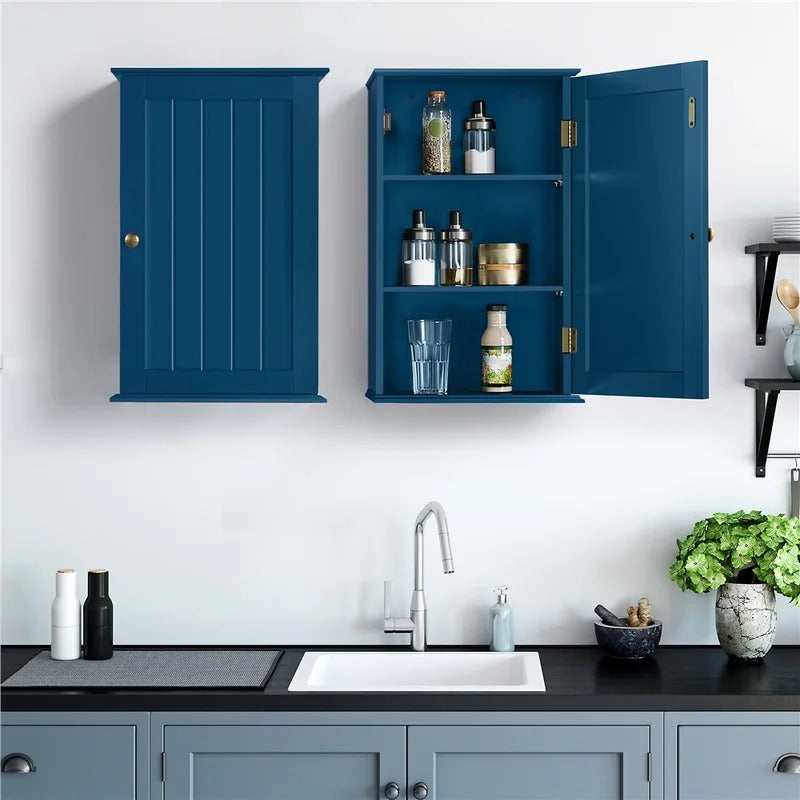 Bathroom Cabinets: 14'' W x 22'' H x 8'' D Wall Mounted Wall Cabinet
