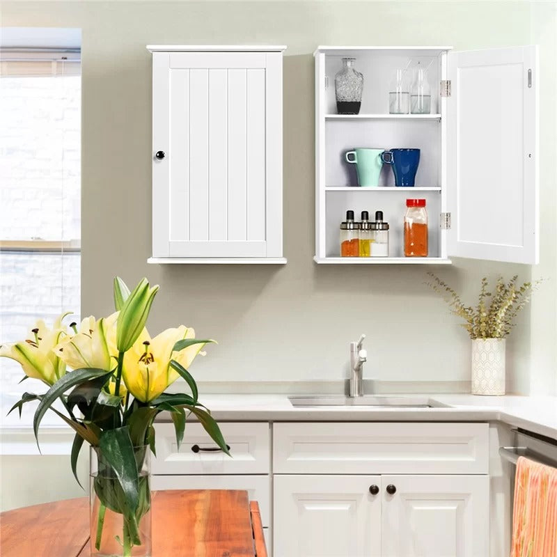 Bathroom Cabinets: 14'' W x 22'' H x 8'' D Wall Mounted Wall Cabinet