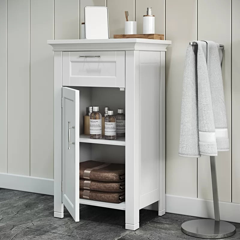 Bathroom Cabinets: 15.75'' W x 30.25'' H x 11.81'' D Free-Standing Bathroom Cabinet