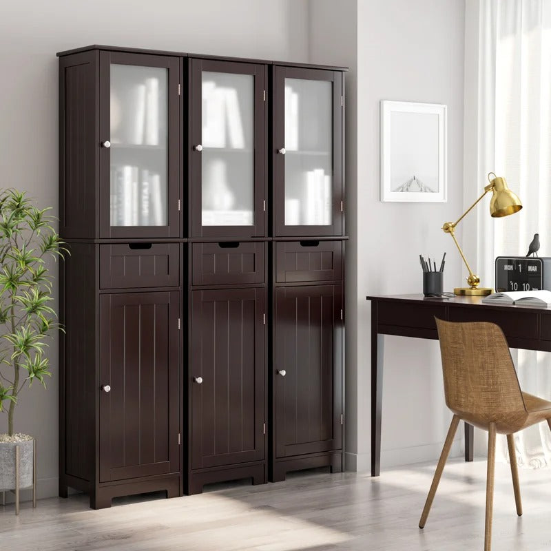 Bathroom Cabinets: 15.7'' W x 67'' H x 11.8'' D Linen Cabinet