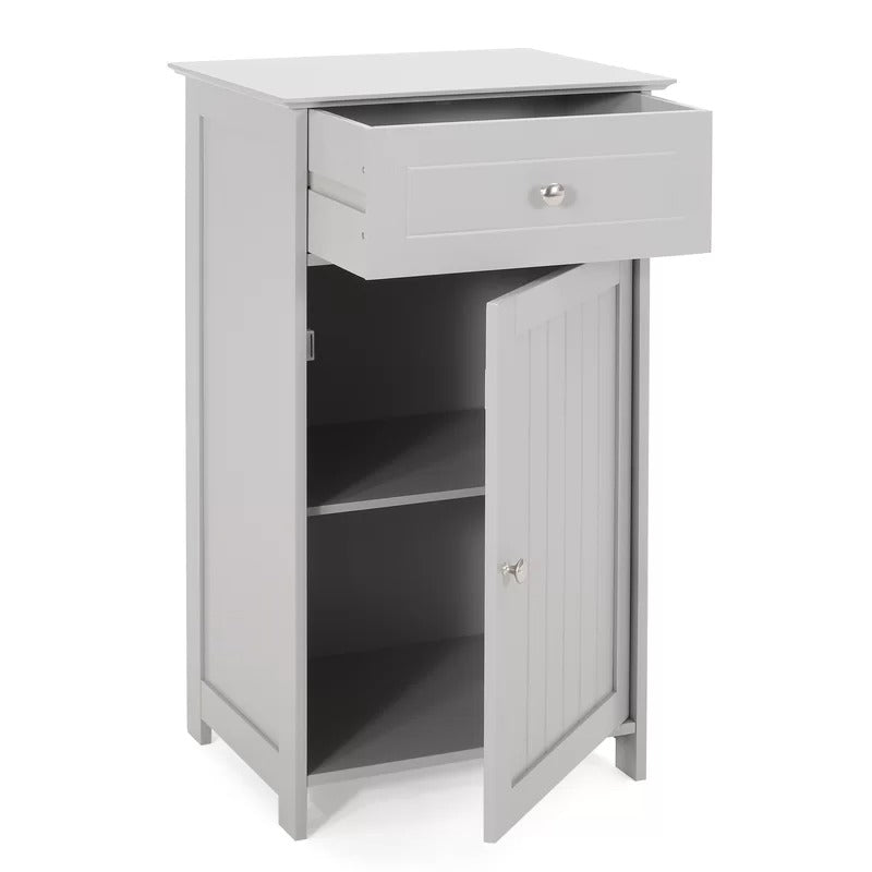 Bathroom Cabinets: 17'' W x 30.25'' H x 13.5'' D Free-Standing Bathroom Cabinet