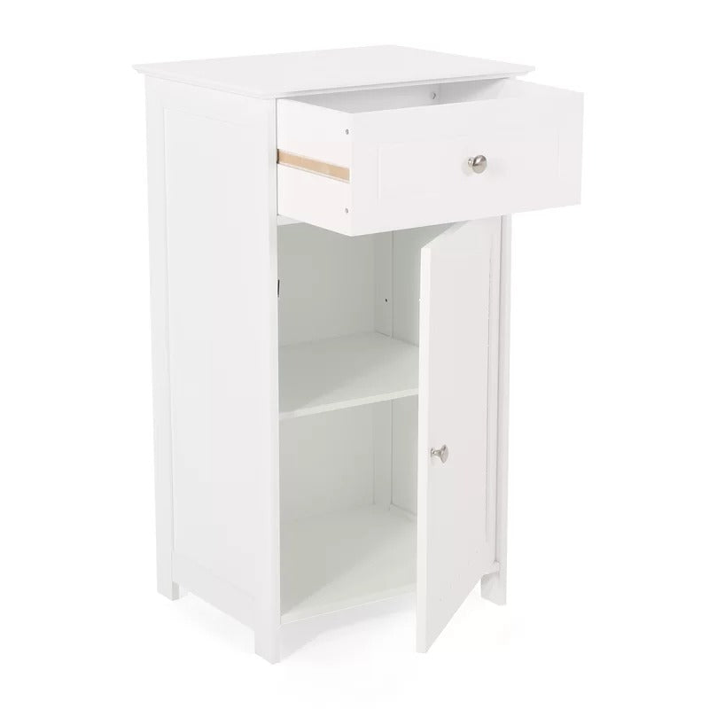 Bathroom Cabinets: 17'' W x 30.25'' H x 13.5'' D Free-Standing Bathroom Cabinet