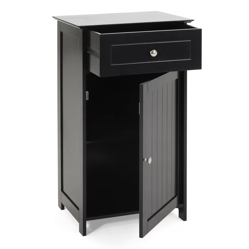 Bathroom Cabinets: 17'' W x 30.25'' H x 13.5'' D Free-Standing Bathroom Cabinet