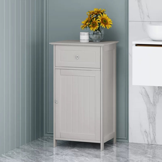 Bathroom Cabinets: 17'' W x 30.25'' H x 13.5'' D Free-Standing Bathroom Cabinet