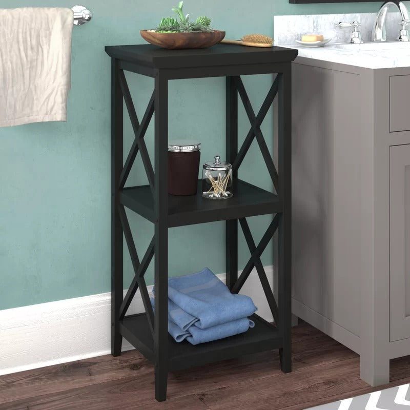 Bathroom Cabinets: 18'' W x 36.25'' H x 14'' D Free-Standing Bathroom Shelves