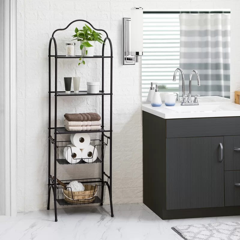 Bathroom Cabinets: 18'' W x 61.42'' H x 13'' D Free-Standing Bathroom Shelves