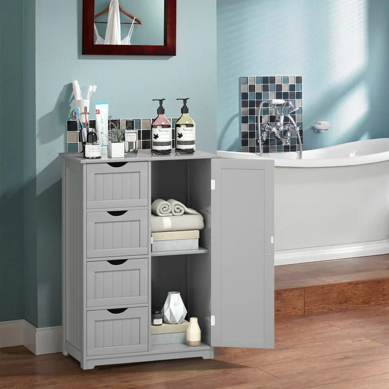 Bathroom Cabinets: 22'' W x 32'' H x 12'' D Free-Standing Bathroom Cabinet