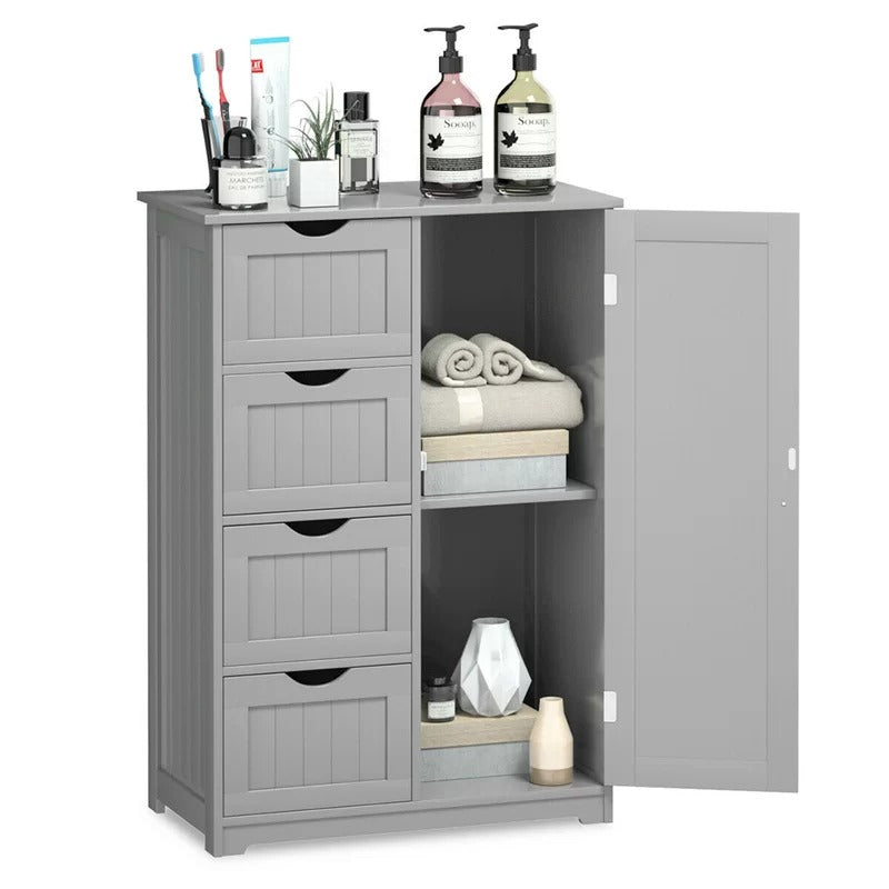 Bathroom Cabinets: 22'' W x 32'' H x 12'' D Free-Standing Bathroom Cabinet