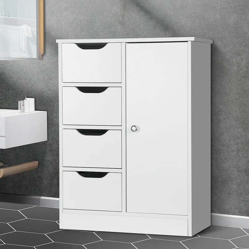 Bathroom Cabinets: 23.6'' W x 31.5'' H x 11.8'' D Free-Standing Bathroom Cabinet