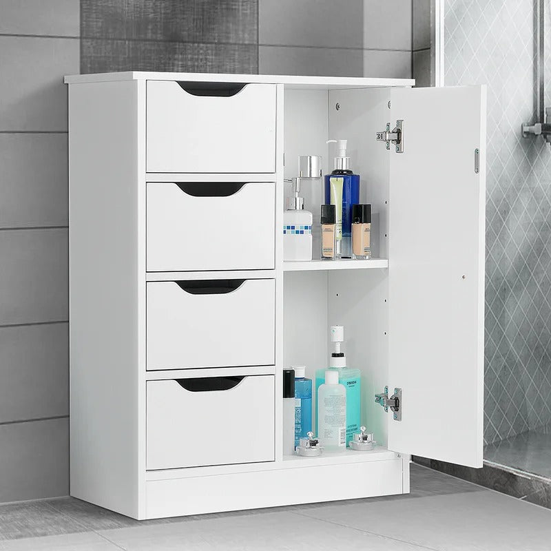 Bathroom Cabinets: 23.6'' W x 31.5'' H x 11.8'' D Free-Standing Bathroom Cabinet