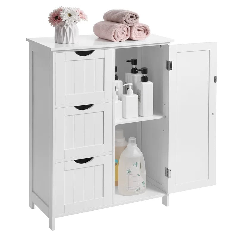 Bathroom Cabinets: 23.6'' W x 31.9'' H x 11.8'' D Free-Standing Bathroom Cabinet