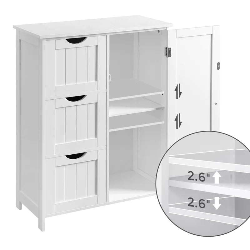 Bathroom Cabinets: 23.6'' W x 31.9'' H x 11.8'' D Free-Standing Bathroom Cabinet