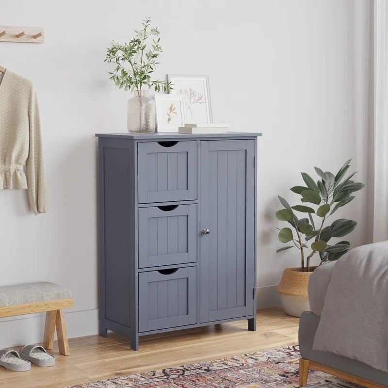 Bathroom Cabinets: 23.6'' W x 31.9'' H x 11.8'' D Free-Standing Bathroom Cabinet