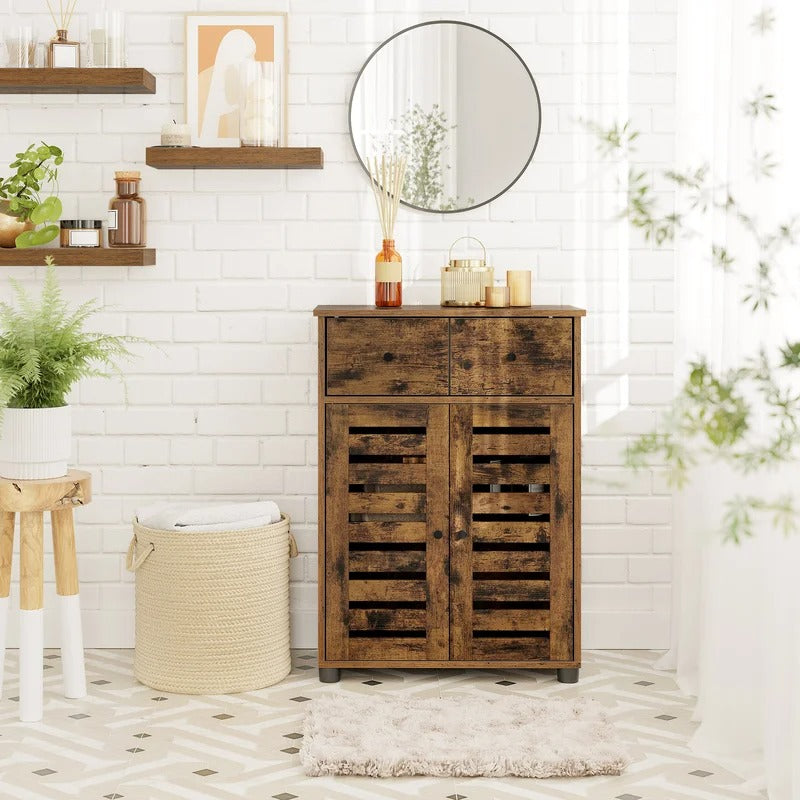 Bathroom Cabinets: 23.6'' W x 32.3'' H x 11.8'' D Free-Standing Bathroom Cabinet